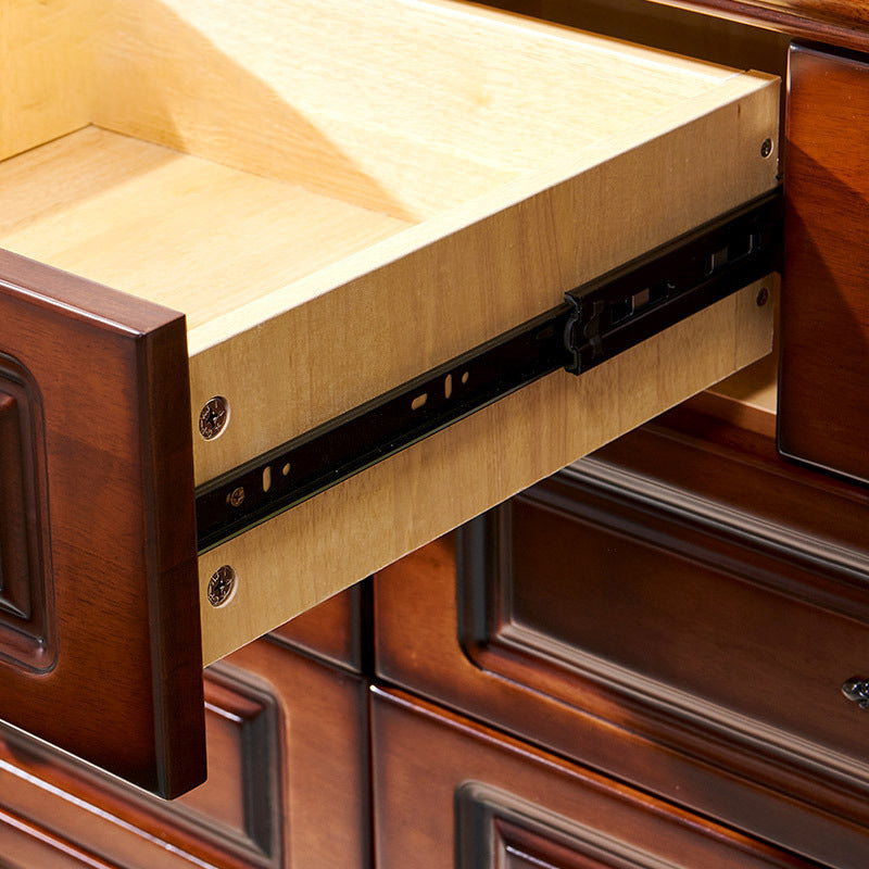 Cómoda de dormitorio horizontal tradicional Cómoda de almacenamiento de madera con cajones