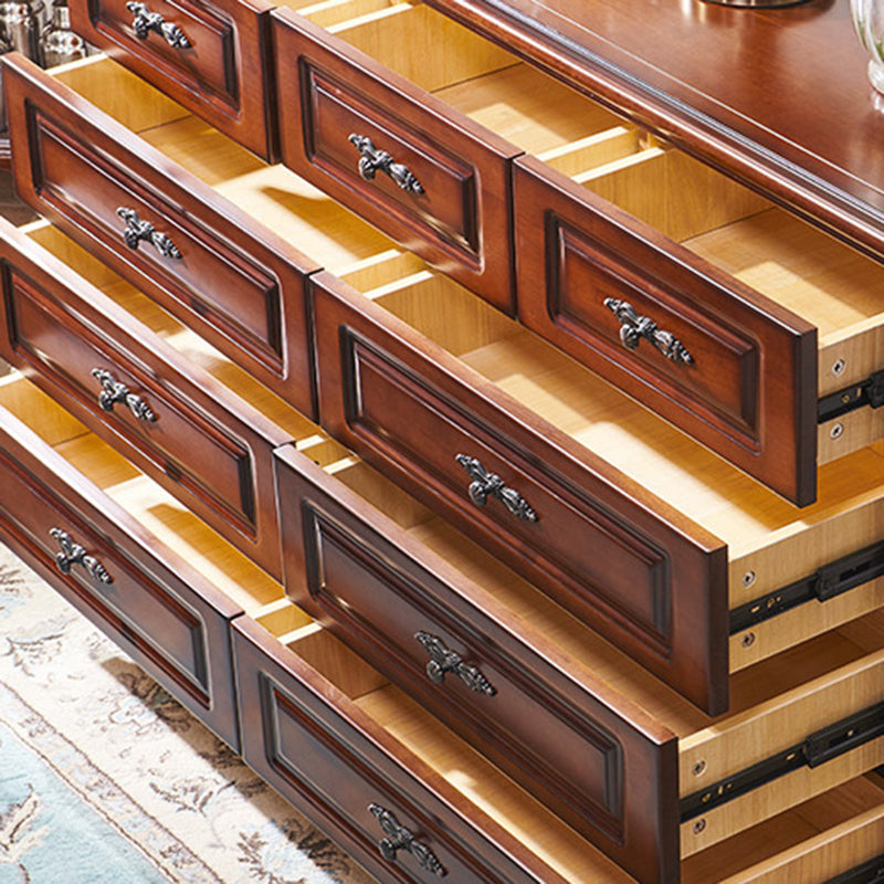 Cómoda de dormitorio horizontal tradicional Cómoda de almacenamiento de madera con cajones