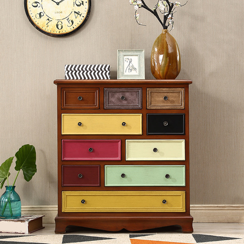 Cómoda vertical de madera con cajones para dormitorio náutico