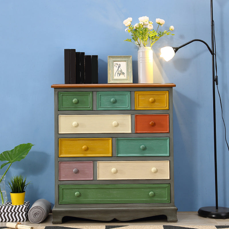 Cómoda vertical de madera con cajones para dormitorio náutico