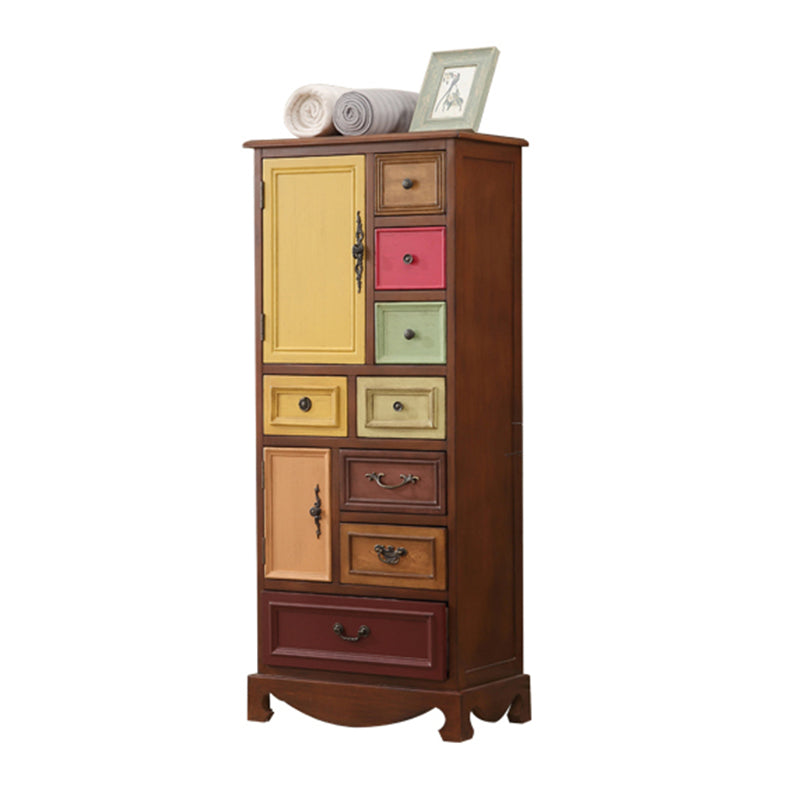 Cómoda vertical de madera con cajones para dormitorio náutico