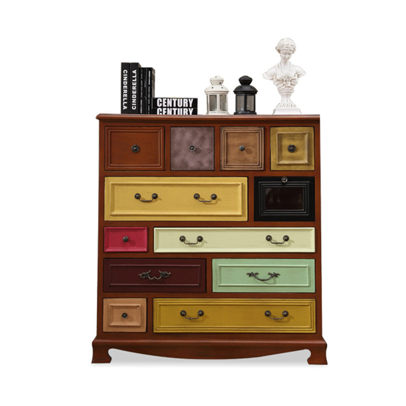 Cómoda vertical de madera con cajones para dormitorio náutico