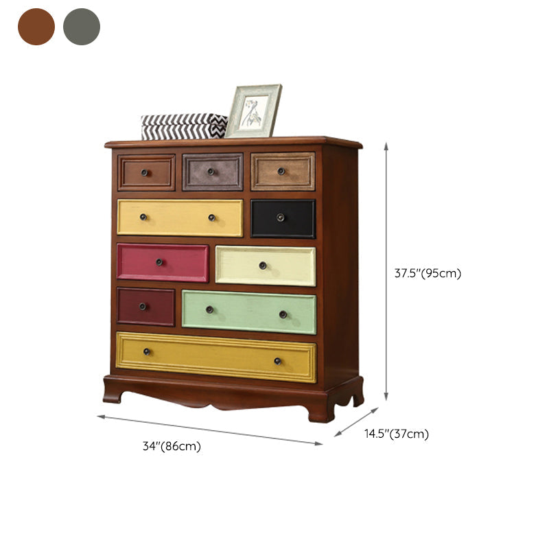 Cómoda vertical de madera con cajones para dormitorio náutico