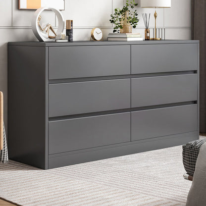 Cassettiera portaoggetti moderna da 15,7 pollici con 6 cassetti e cassettiera larga