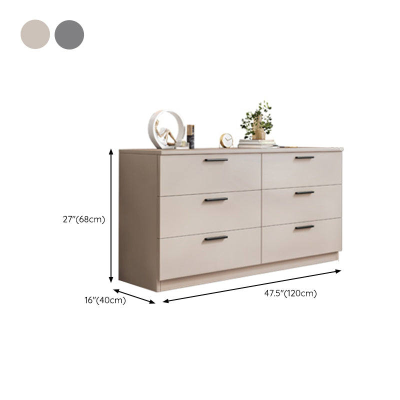 Cassettiera portaoggetti moderna da 15,7 pollici con 6 cassetti e cassettiera larga