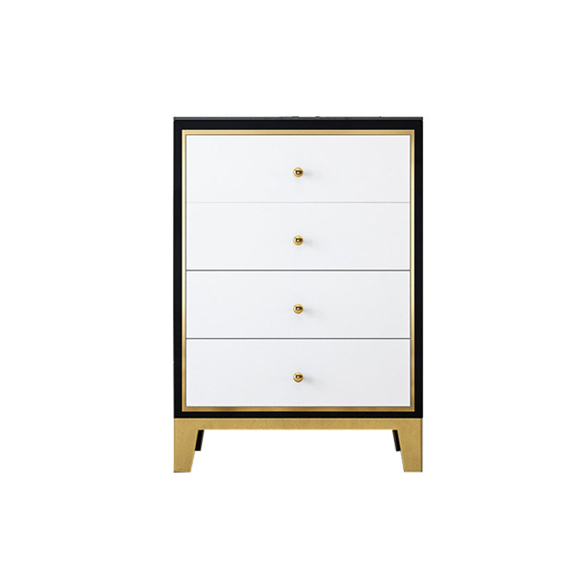 Glam Vertical Bedroom Chest Wooden Storage Chest with Drawers Black White 4 Clearhalo 'Bedroom Furniture' 'Dressers & Chests' 'dressers_chests' 'furn' 'furn_dressers_chests' 'Furniture' 6207697