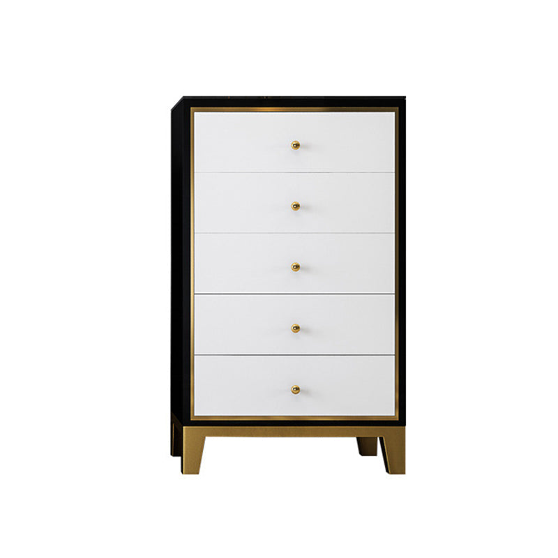 Glam Vertical Bedroom Chest Wooden Storage Chest with Drawers Black White 5 Clearhalo 'Bedroom Furniture' 'Dressers & Chests' 'dressers_chests' 'furn' 'furn_dressers_chests' 'Furniture' 6207699