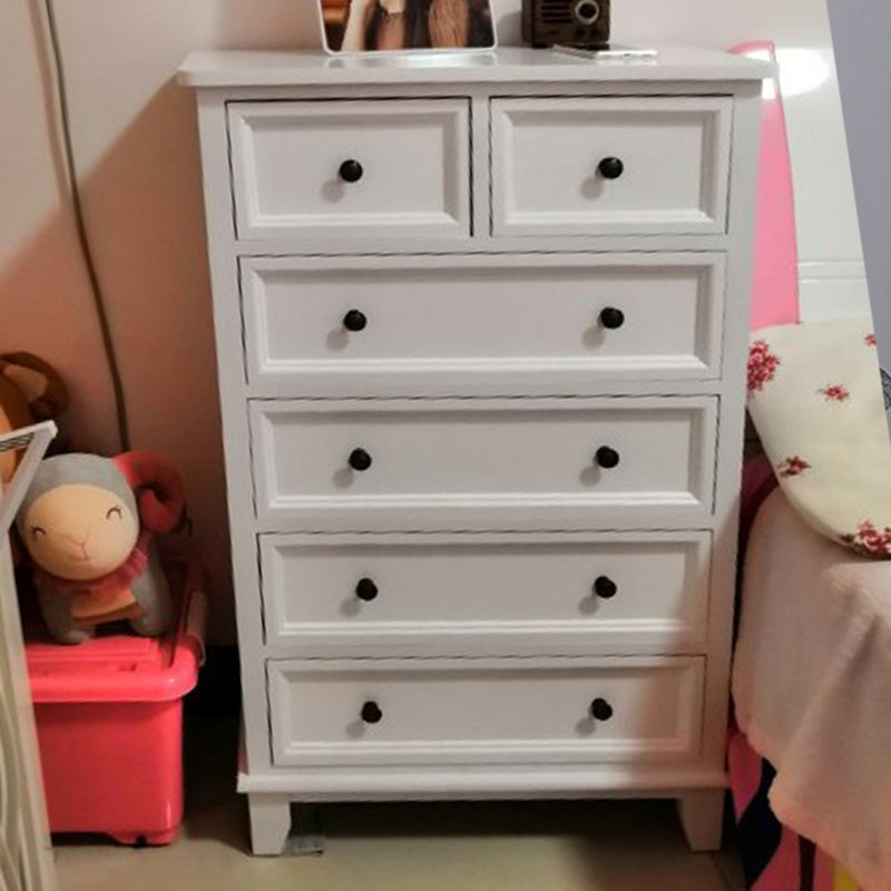 Cassettiera portaoggetti bianca in legno massello da 13,8 pollici con cassetti