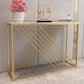 Glam Console Accent Table Rectangle Sofa Console Table in Marble 47"L x 12"W x 31"H Clearhalo 'Console Tables' 'console_tables' 'Entry & Mudroom Furniture' 'furn' 'furn_console_tables' 'Furniture' 6207767