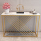 Glam Console Accent Table Rectangle Sofa Console Table in Marble 39"L x 12"W x 31"H Clearhalo 'Console Tables' 'console_tables' 'Entry & Mudroom Furniture' 'furn' 'furn_console_tables' 'Furniture' 6207768