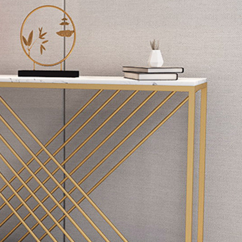 Glam Console Accent Table Rectangle Sofa Console Table in Marble Clearhalo 'Console Tables' 'console_tables' 'Entry & Mudroom Furniture' 'furn' 'furn_console_tables' 'Furniture' 6207771