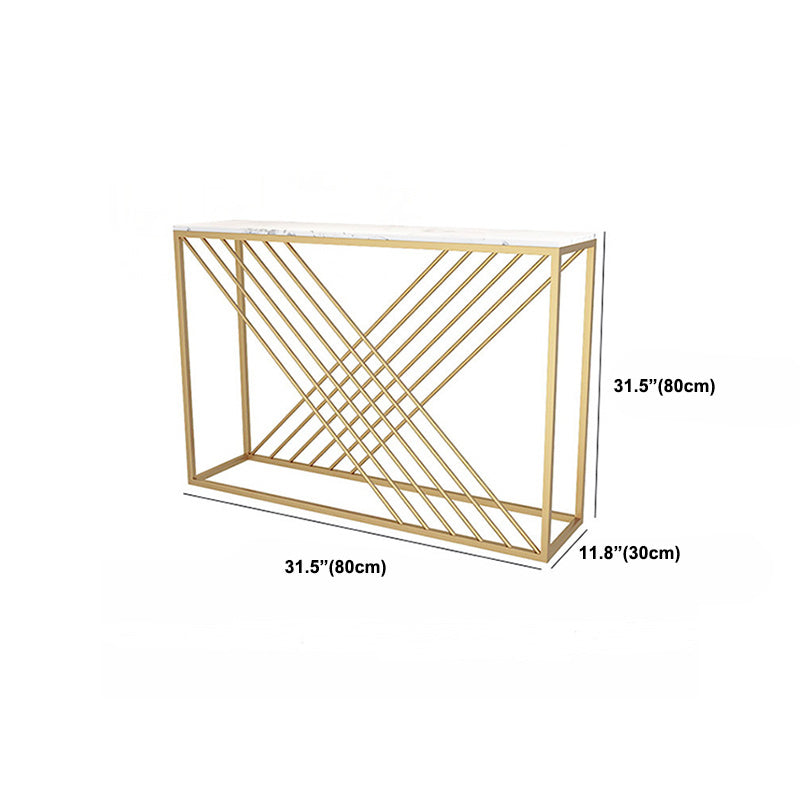 Glam Console Accent Table Rectangle Sofa Console Table in Marble Clearhalo 'Console Tables' 'console_tables' 'Entry & Mudroom Furniture' 'furn' 'furn_console_tables' 'Furniture' 6207776