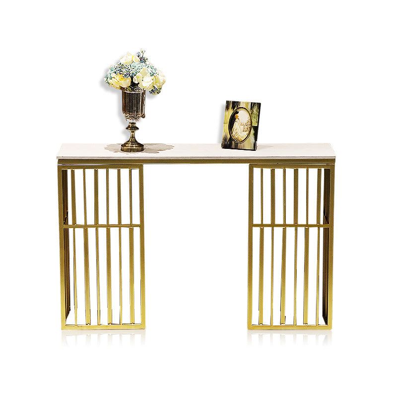 Glam Sofa Console Table Antique Finish Console Accent Table with Shelf