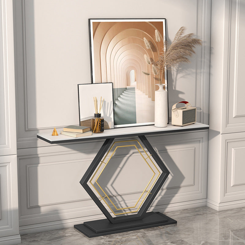 Glam Rectangle Console Accent Table Antique Finish Sofa Console Table