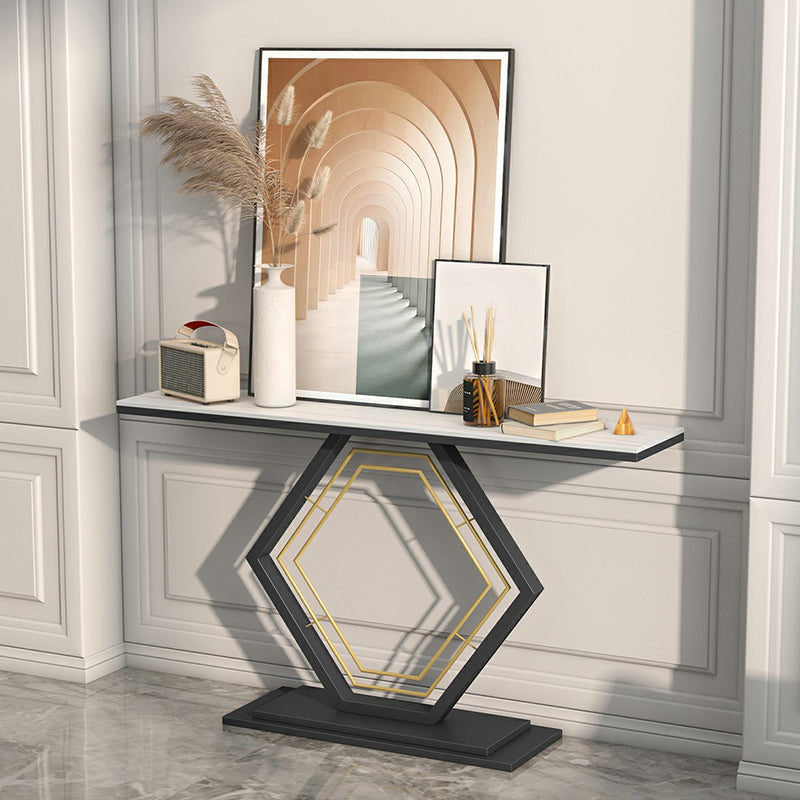 Glam Rectangle Console Accent Table Antique Finish Sofa Console Table