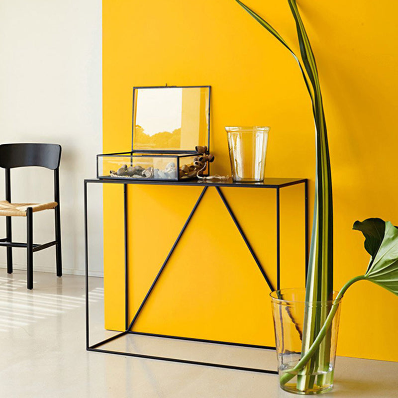 Contemporary Console Accent Table Antique Finish Sofa Console Table in Metal