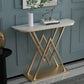 Marble Sofa Console Table Antique Finish Console Accent Table with Shelf