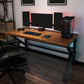 Industrial Rectangular Gaming Desk Solid Wood Writing Desk for Home 86.6"L x 31.5"W x 29.5"H Clearhalo 'furn' 'furn_office_desk' 'Furniture' 'Office Desks' 'Office Furniture' 'office_desk' 6210503