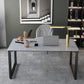 Rectangular Grey Office Desk Industrial Metal Sled Base Writing Desk