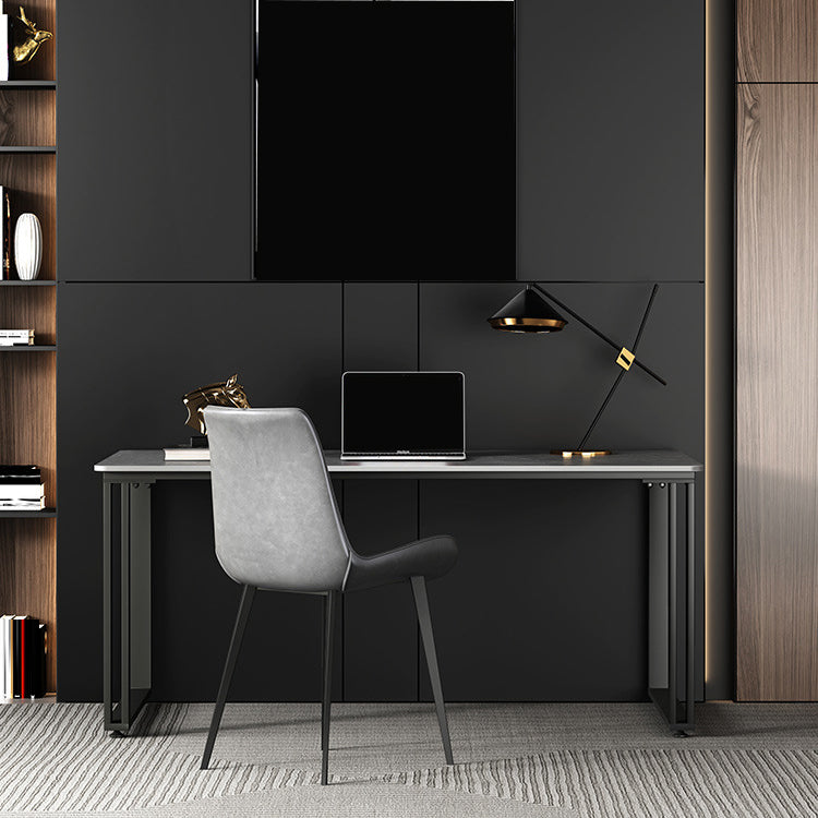 Escritorio de escritura de hierro y piedra escritorio de oficina rectangular gris rectangular