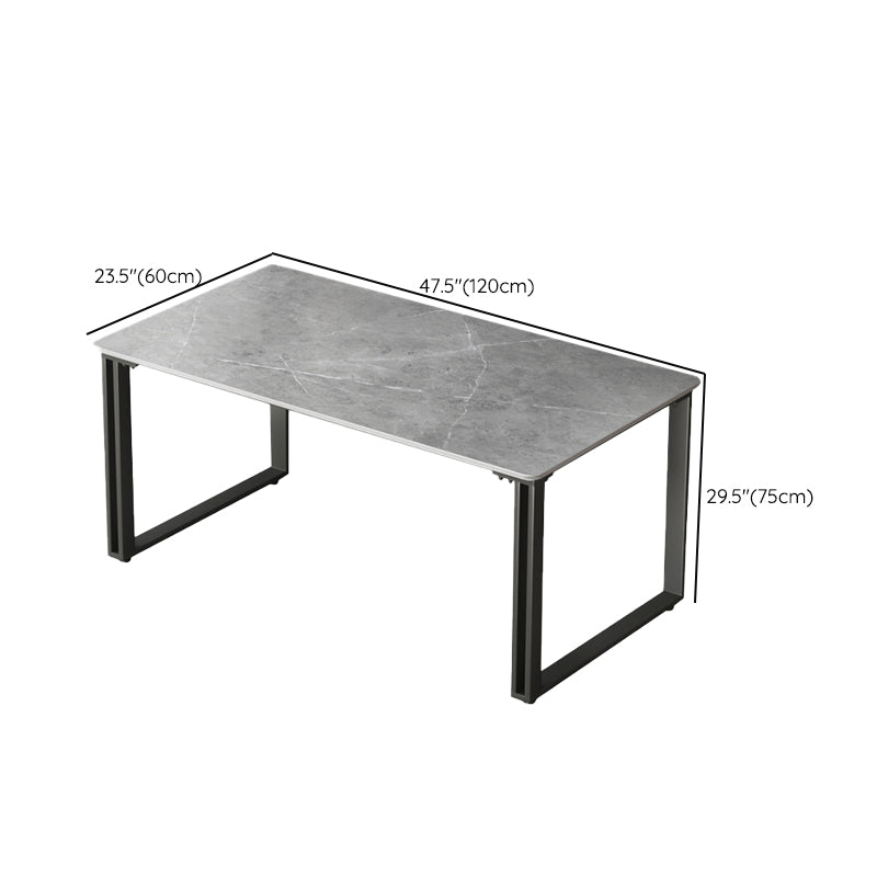 Escritorio de escritura de hierro y piedra escritorio de oficina rectangular gris rectangular