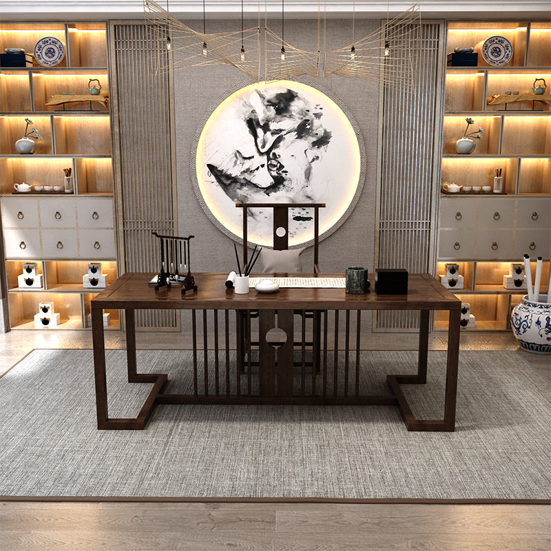 Modern Rectangular Writing Desk Bedroom Office Desk in Natural 94.5"L x 31.5"W x 29.5"H Clearhalo 'furn' 'furn_office_desk' 'Furniture' 'Office Desks' 'Office Furniture' 'office_desk' 6210576