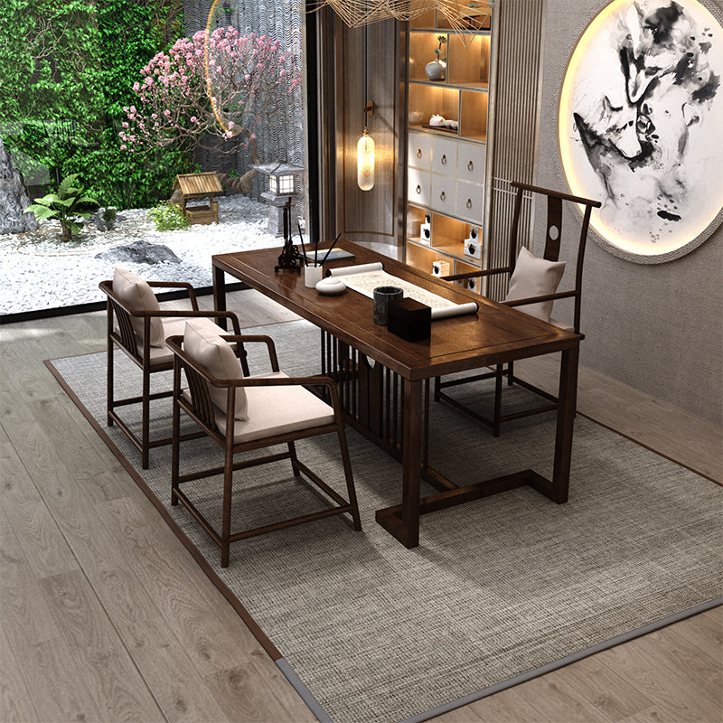 Modern Rectangular Writing Desk Bedroom Office Desk in Natural Clearhalo 'furn' 'furn_office_desk' 'Furniture' 'Office Desks' 'Office Furniture' 'office_desk' 6210579