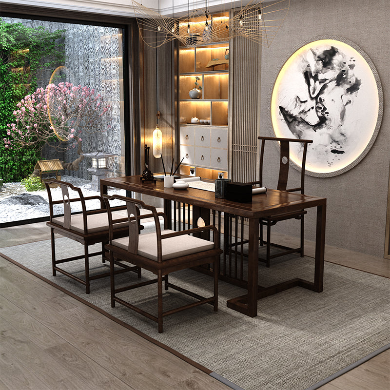 Modern Rectangular Writing Desk Bedroom Office Desk in Natural Clearhalo 'furn' 'furn_office_desk' 'Furniture' 'Office Desks' 'Office Furniture' 'office_desk' 6210580