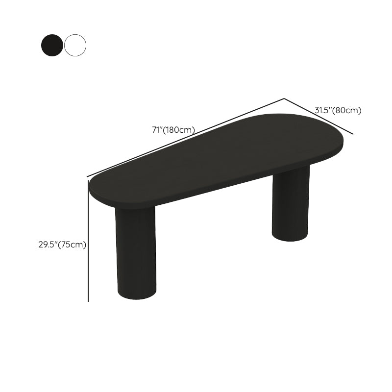 Scrivania scritta in bianco / nero industriale artificiale in legno da ufficio