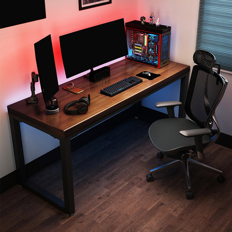 Solid Wood Industrial Writing Desk rechthoekig hout gaming bureau voor thuis