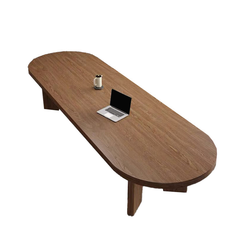 Modern & Contemporary Oval Writing Desk Office Pine Desk Shell Clearhalo 'furn' 'furn_office_desk' 'Furniture' 'Office Desks' 'Office Furniture' 'office_desk' 6210715