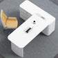 Cabinet de bureau exécutif blanc contemporain Piédestal de bureau en forme de forme en L