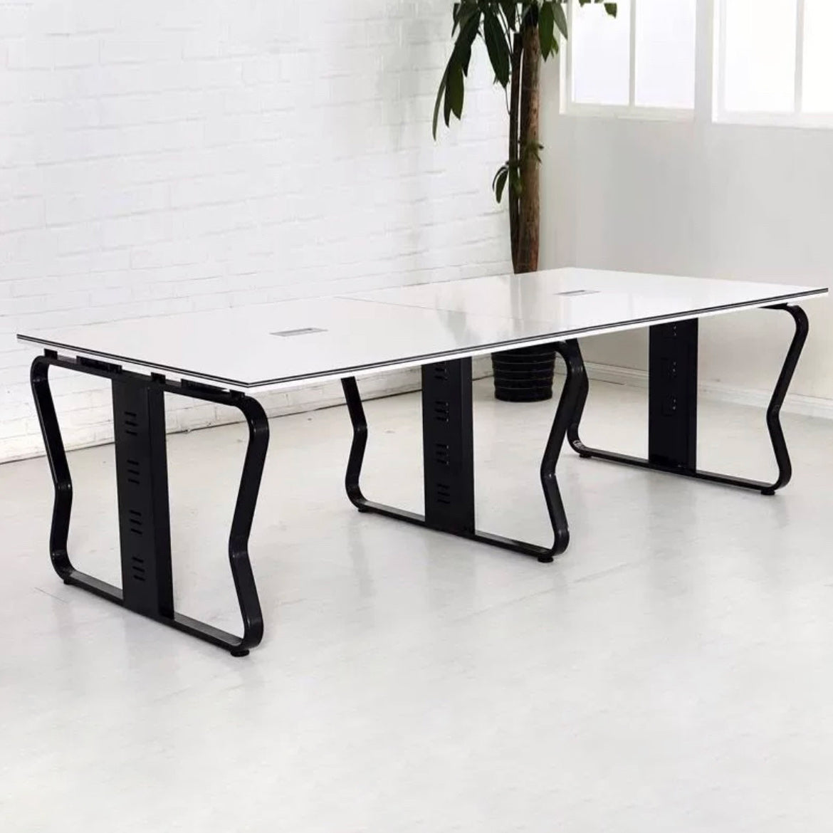 Moderne stijl kantoortafel rechthoek vorm houten vergaderbalie