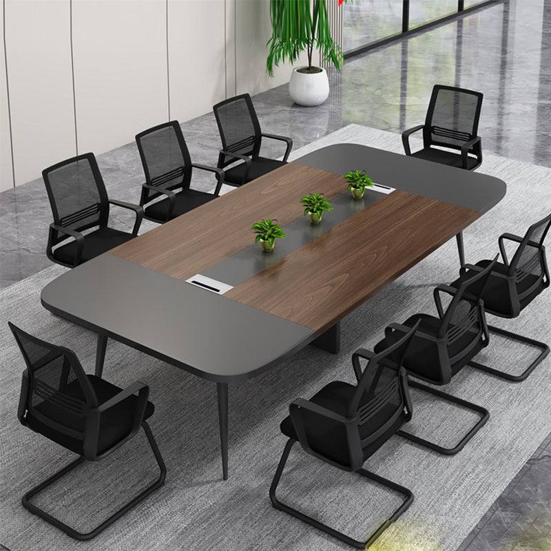 Industrieel ovaal kantoor bureau vervaardigd hout executive bureau