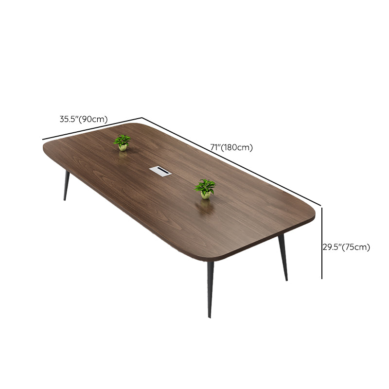 Industrieel ovaal kantoor bureau vervaardigd hout executive bureau