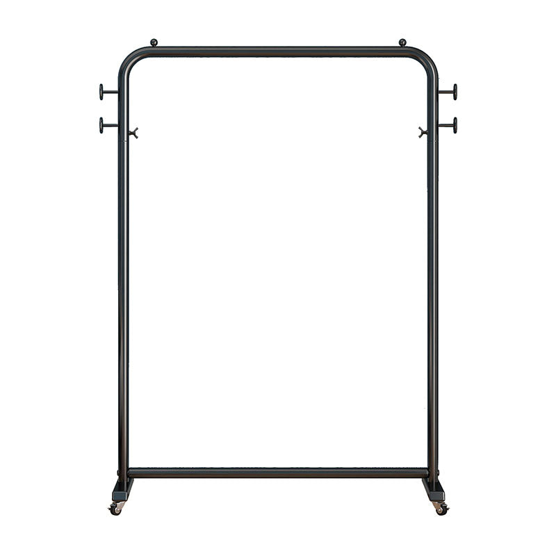 Modern Coat Rack Metal Hanging Rail and 4 Hooks Entry Hall Tree Black Clearhalo 'Entry & Mudroom Furniture' 'furn' 'furn_hall_tree_coat_racks' 'Furniture' 'Hall Trees & Coat Racks' 'hall_tree_coat_racks' 6211037