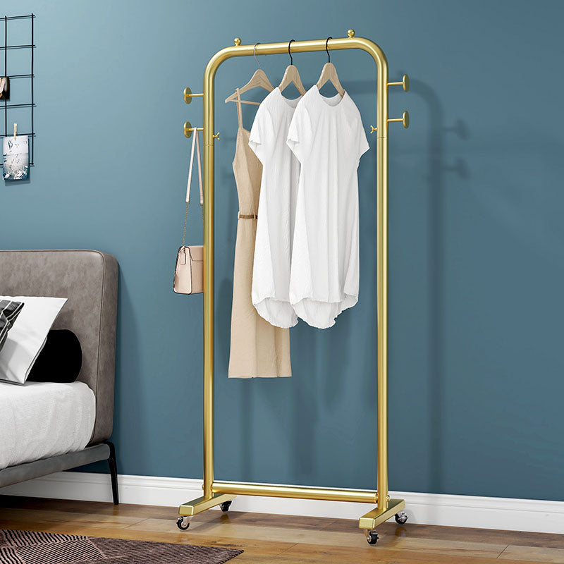 Modern Coat Rack Metal Hanging Rail and 4 Hooks Entry Hall Tree Clearhalo 'Entry & Mudroom Furniture' 'furn' 'furn_hall_tree_coat_racks' 'Furniture' 'Hall Trees & Coat Racks' 'hall_tree_coat_racks' 6211038