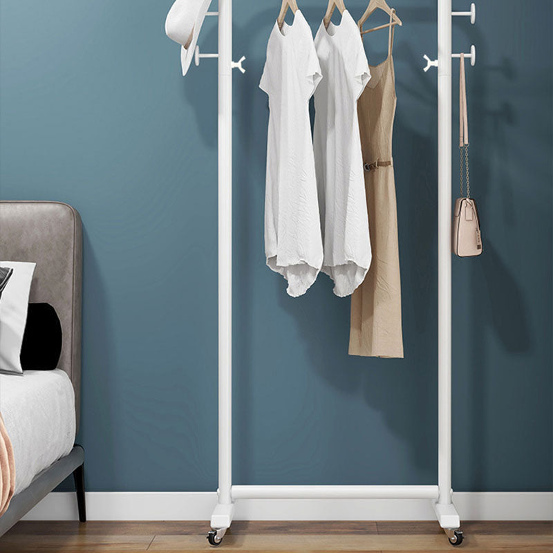 Modern Coat Rack Metal Hanging Rail and 4 Hooks Entry Hall Tree Clearhalo 'Entry & Mudroom Furniture' 'furn' 'furn_hall_tree_coat_racks' 'Furniture' 'Hall Trees & Coat Racks' 'hall_tree_coat_racks' 6211052