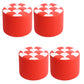 Contemporary Pouf Ottoman PU Leather Upholstered Tufted Square Pattern Round Ottoman 13"L x 13"W x 11"H Red 4 Piece Set Clearhalo 'furn' 'furn_ottomans_poufs' 'Furniture' 'Living Room Furniture' 'Ottomans & Poufs' 'ottomans_poufs' 6211248