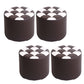 Contemporary Pouf Ottoman PU Leather Upholstered Tufted Square Pattern Round Ottoman 13"L x 13"W x 11"H Coffee 4 Piece Set Clearhalo 'furn' 'furn_ottomans_poufs' 'Furniture' 'Living Room Furniture' 'Ottomans & Poufs' 'ottomans_poufs' 6211257