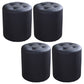 Tufted Pouf Faux Leather Cylinder Shape Water Resistant Whole Colored Pouf Ottoman