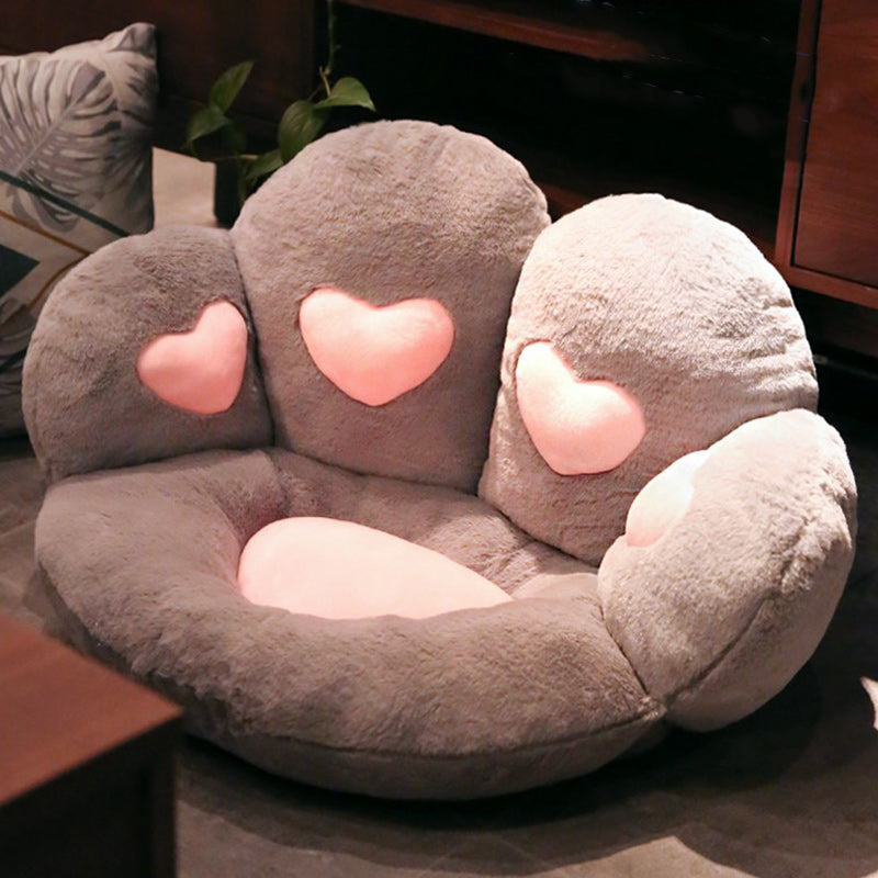 Contemporary Pouf Ottoman Velvet Upholstered Tear Resistant Cat Paw Shape Ottoman Clearhalo 'furn' 'furn_ottomans_poufs' 'Furniture' 'Living Room Furniture' 'Ottomans & Poufs' 'ottomans_poufs' 6211342