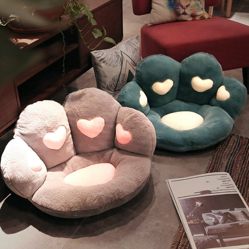 Contemporary Pouf Ottoman Velvet Upholstered Tear Resistant Cat Paw Shape Ottoman Clearhalo 'furn' 'furn_ottomans_poufs' 'Furniture' 'Living Room Furniture' 'Ottomans & Poufs' 'ottomans_poufs' 6211346