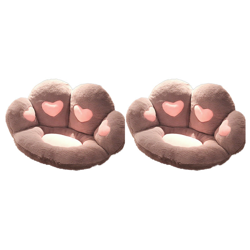 Contemporary Pouf Ottoman Velvet Upholstered Tear Resistant Cat Paw Shape Ottoman Gray 2 Piece Set Clearhalo 'furn' 'furn_ottomans_poufs' 'Furniture' 'Living Room Furniture' 'Ottomans & Poufs' 'ottomans_poufs' 6211347