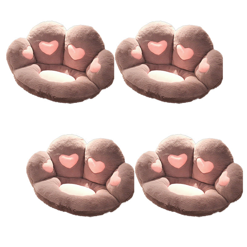 Contemporary Pouf Ottoman Velvet Upholstered Tear Resistant Cat Paw Shape Ottoman Gray 4 Piece Set Clearhalo 'furn' 'furn_ottomans_poufs' 'Furniture' 'Living Room Furniture' 'Ottomans & Poufs' 'ottomans_poufs' 6211350