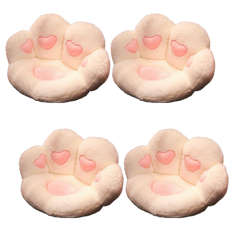 Contemporary Pouf Ottoman Velvet Upholstered Tear Resistant Cat Paw Shape Ottoman Beige 4 Piece Set Clearhalo 'furn' 'furn_ottomans_poufs' 'Furniture' 'Living Room Furniture' 'Ottomans & Poufs' 'ottomans_poufs' 6211356