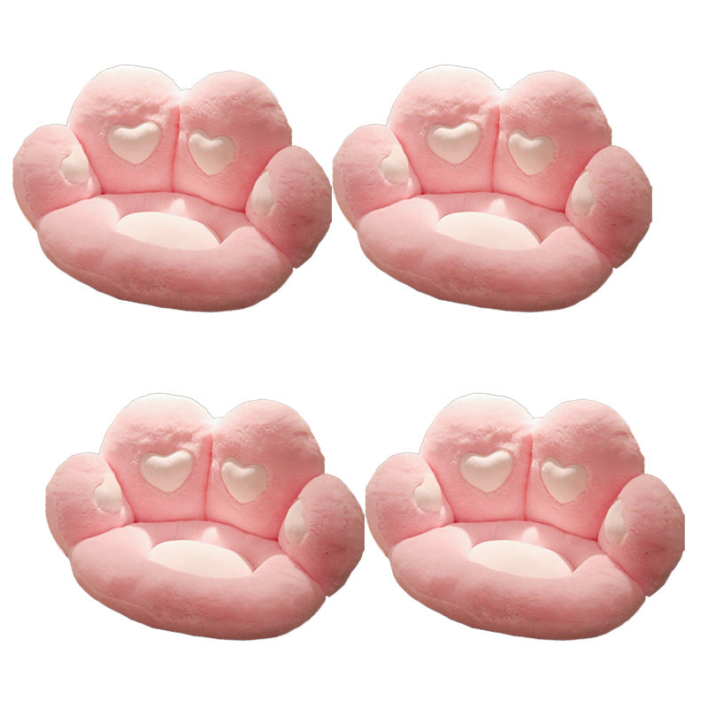 Contemporary Pouf Ottoman Velvet Upholstered Tear Resistant Cat Paw Shape Ottoman Red 4 Piece Set Clearhalo 'furn' 'furn_ottomans_poufs' 'Furniture' 'Living Room Furniture' 'Ottomans & Poufs' 'ottomans_poufs' 6211359