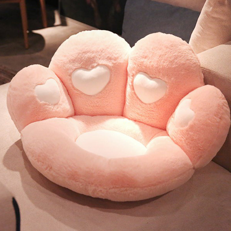 Contemporary Pouf Ottoman Velvet Upholstered Tear Resistant Cat Paw Shape Ottoman Pink 1 Piece Clearhalo 'furn' 'furn_ottomans_poufs' 'Furniture' 'Living Room Furniture' 'Ottomans & Poufs' 'ottomans_poufs' 6211360