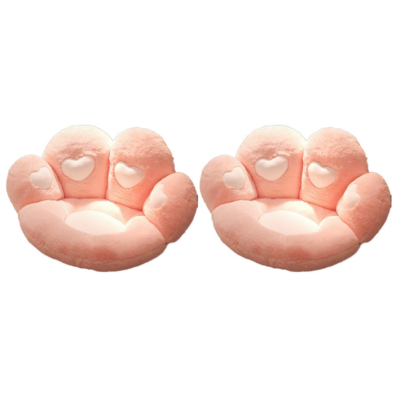 Contemporary Pouf Ottoman Velvet Upholstered Tear Resistant Cat Paw Shape Ottoman Pink 2 Piece Set Clearhalo 'furn' 'furn_ottomans_poufs' 'Furniture' 'Living Room Furniture' 'Ottomans & Poufs' 'ottomans_poufs' 6211361