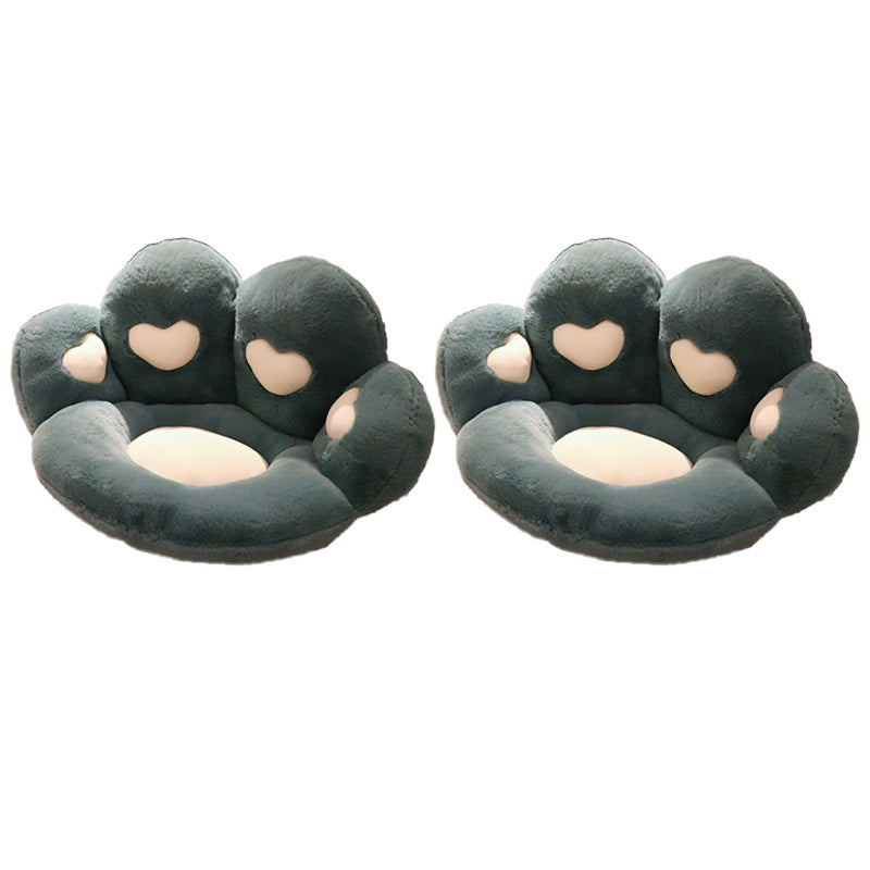 Contemporary Pouf Ottoman Velvet Upholstered Tear Resistant Cat Paw Shape Ottoman Green 2 Piece Set Clearhalo 'furn' 'furn_ottomans_poufs' 'Furniture' 'Living Room Furniture' 'Ottomans & Poufs' 'ottomans_poufs' 6211364